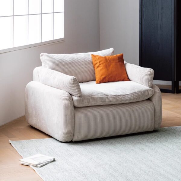 Mẫu Ghế Sofa Lười Thư Giãn Lưng Tựa Vải Nhung Kẻ Sọc