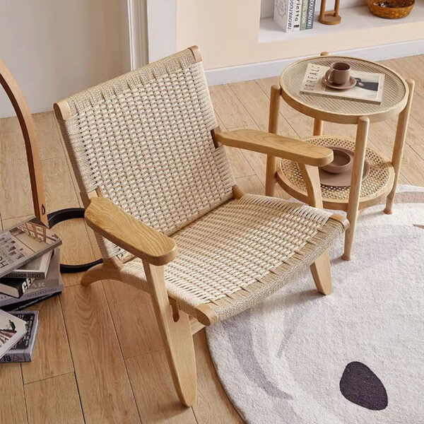 Ghế Sofa Thư Giãn Khung Gỗ Cao Cấp Phối Dây Đan