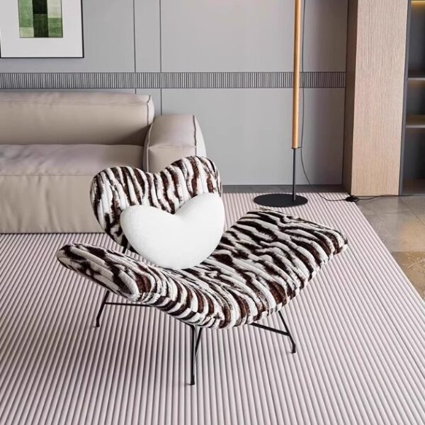 Ghế Sofa Thư Giãn Vải Nhung Lông Thỏ Hình Trái Tim