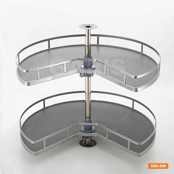 Giá xoay 3/4 đáy gỗ Garis tiện ích tủ bếp với thiết kế hiện đại, thẩm mỹ