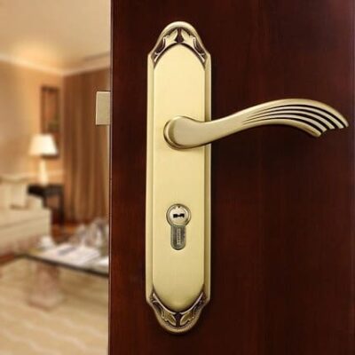 Khóa cửa bằng đồng nguyên chất cao cấp chống trộm an toàn cho cửa gỗ kiểu Âu