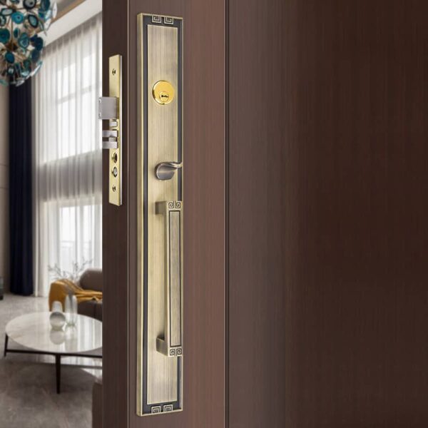 Khóa cửa chính cho biệt thự bằng đồng T87- cao cấp chống trộm an toàn kiểu Âu