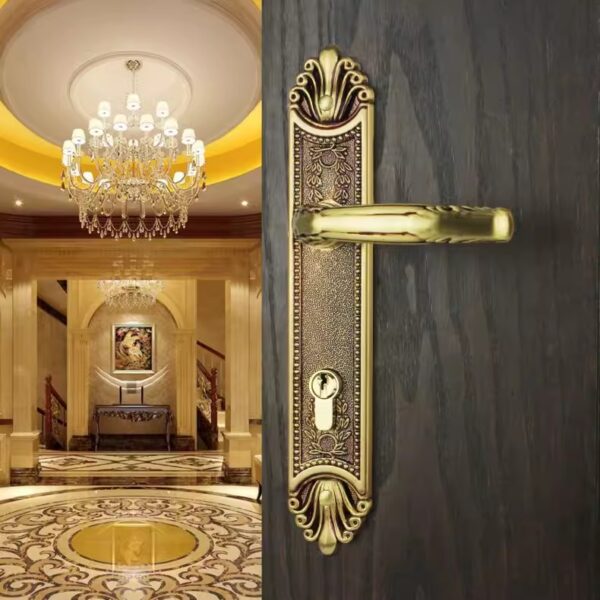 Khóa cửa đại sảnh tay gạt châu Âu bằng đồng cao cấp chống trộm an toàn kiểu Âu