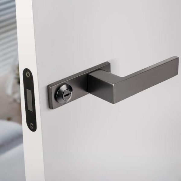 Khoá cửa đồng phòng ngủ tối giản màu xám -125A cao cấp chống trộm an toàn