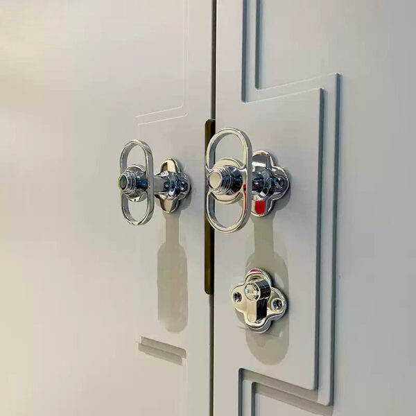 Khóa tay nắm oval đồng thau kiểu Pháp cao cấp chống trộm an toàn cho cửa gỗ
