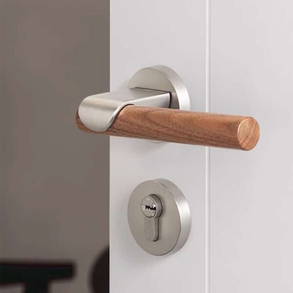 Khóa cửa phân thể tay nắm gỗ độc đáo cao cấp chống trộm an toàn cho cửa gỗ