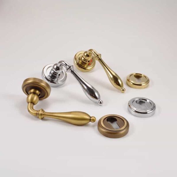 Khóa cửa tay gạt bằng đồng kiểu Pháp cao cấp chống trộm an toàn cho cửa gỗ (2)
