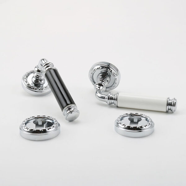 Khóa cửa tay gạt phối gốm sứ mạ chrome cao cấp chống trộm an toàn cho cửa gỗ