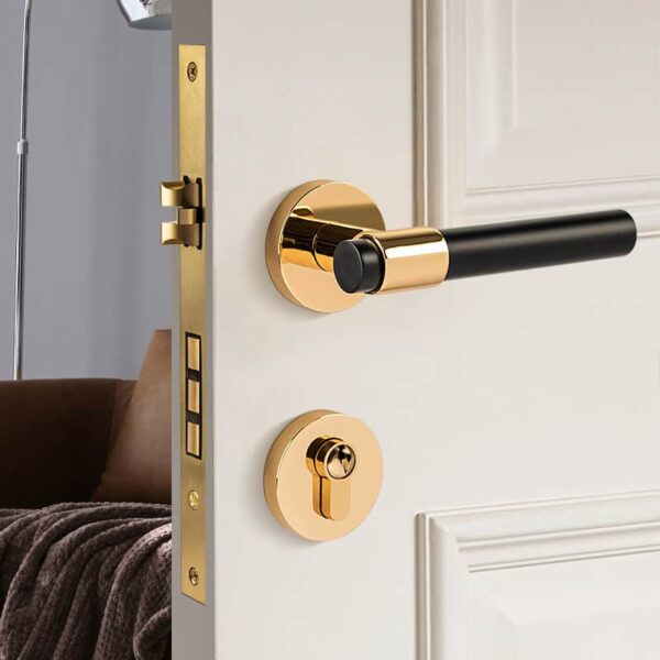 Khoá đồng mạ vàng 24K hiện đại kiểu Pháp -82B cao cấp chống trộm an toàn mật mã