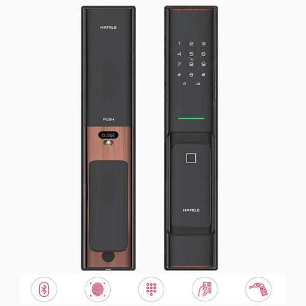 Khóa vân tay cao cấp Hafele 912.20.287 chống trộm an toàn cho cửa gỗ kiểu Âu
