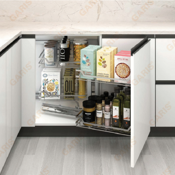 Hệ góc sole nan vuông Garis /R tiện ích tủ bếp với thiết kế hiện đại, thẩm mỹ