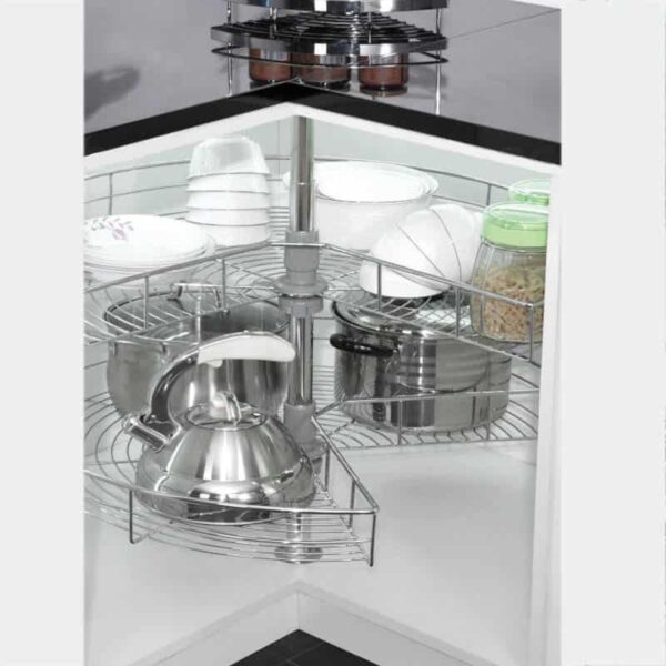 Mâm xoay Inox nan dẹt mở 3/4 Euro Gold- tiện ích tủ bếp với thiết kế hiện đại, thẩm mỹ