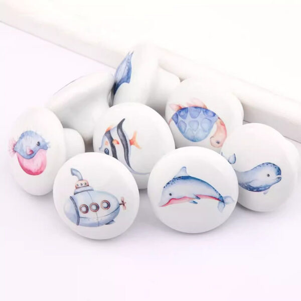 Núm tay nắm tủ gốm phong cách Nautical, nội thất cao cấp