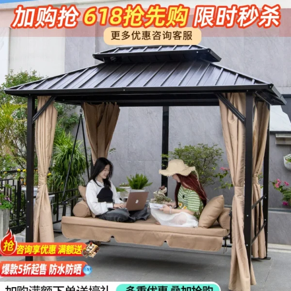 Ghế xích đu đa năng ngoài trời – Ghế bập bênh, ghế treo sắt, giường thư giãn ban công