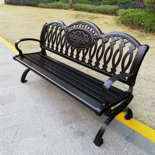 Ghế Sân Vườn Nhôm Đúc Nhập Khẩu – Ban Công, Sân Trong, Tựa Vuông, Ghế Dài Thư Giãn