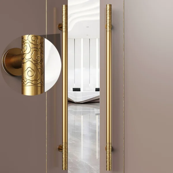 Tay nắm gỗ nguyên khối họa tiết đám mây may mắn cho tiệc và khách sạn