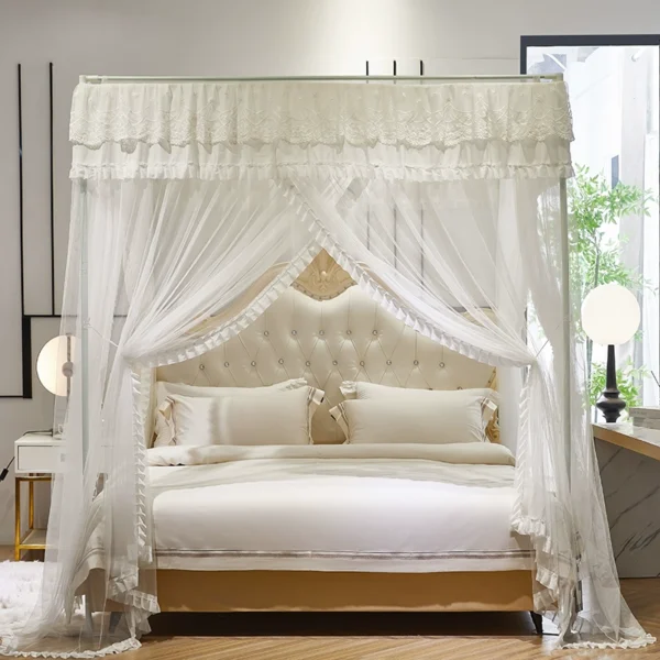 Đèn màn chống muỗi 3 cửa đứng phong cách cung điện cao cấp cho phòng ngủ