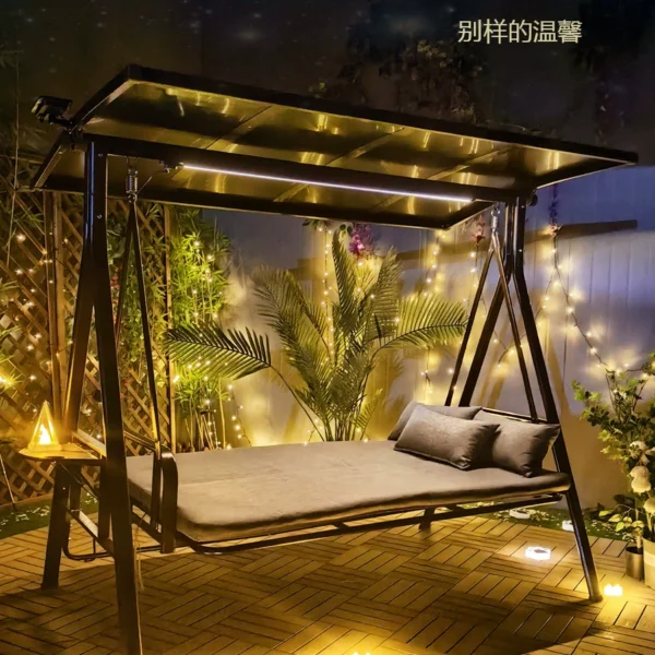 Ghế xích đu sân vườn Yiyang – Giỏ treo lưới võng ba người, nội thất ngoài trời người nổi tiếng