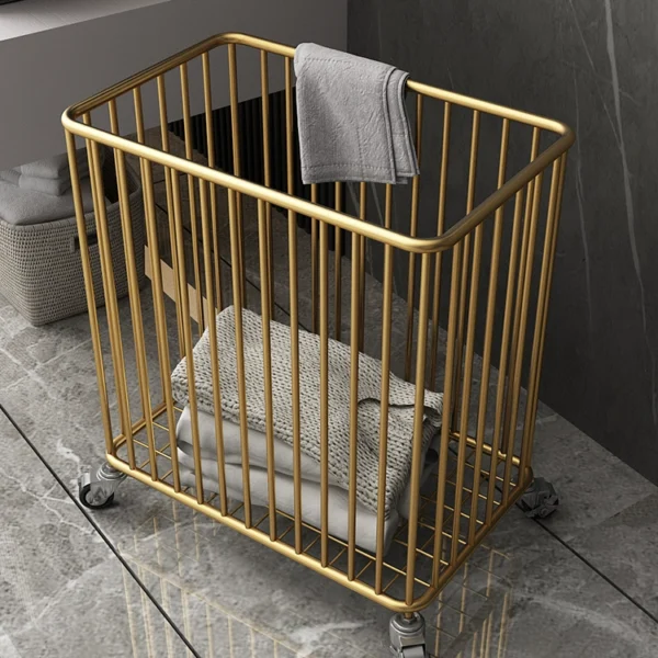 Giỏ đựng quần áo bẩn phong cách Bắc Âu hiện đại, màu vàng sang trọng tiện dụng
