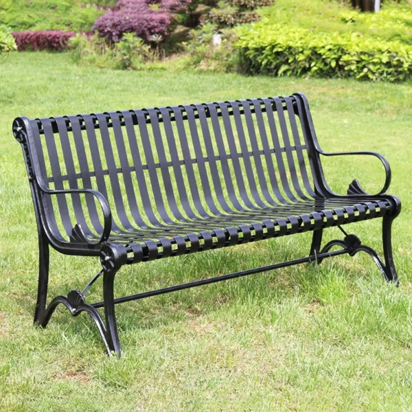 Ghế Gang Rèn Thư Giãn Sân Vườn – Kiểu Dáng Cổ Điển, Băng Ghế Đôi Ngoài Trời Thoáng Mát