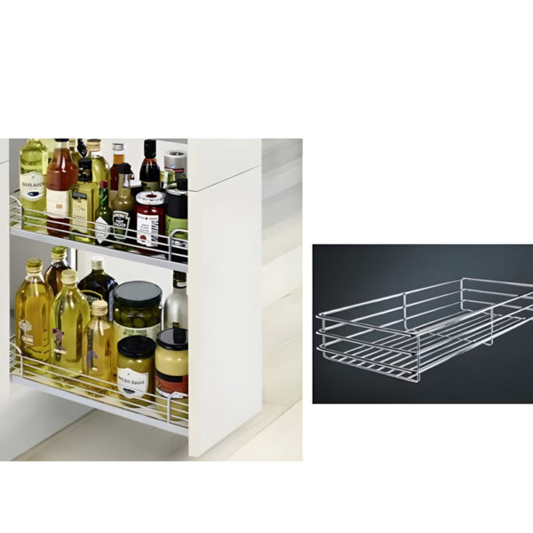 Rổ kéo 2 tầng dạng lưới 400mm Hafele 545.53.009 mở trái tiện ích tủ bếp với thiết kế hiện đại, thẩm mỹ