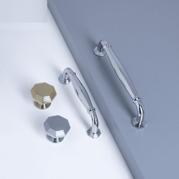 Tay nắm tủ đồng mạ chrome trắng vàng, nội thất cao cấp