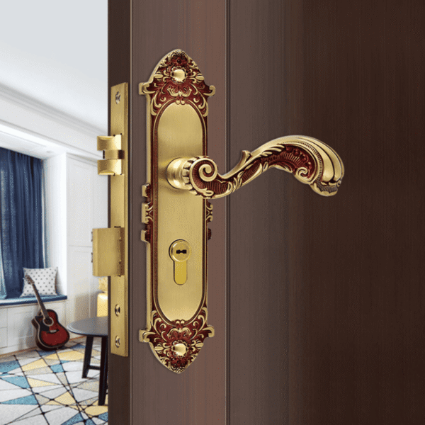 Khóa cửa phòng ngủ cổ điển bằng đồng T58-S5160 cao cấp chống trộm an toàn