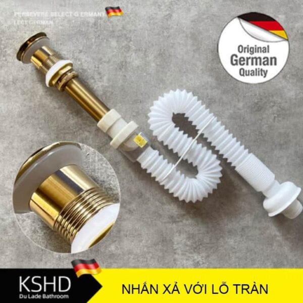 Bộ xi phông chậu rửa bát ống đứng bằng đồng – đáp ứng tiêu chuẩn chất lượng châu Âu