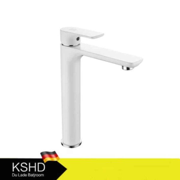 Vòi lavabo nóng lạnh thân cao bằng đồng mạ PVD – bền đẹp theo thời gian, an toàn cho người dùng