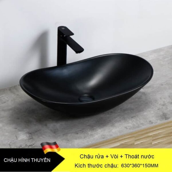 Lavabo để bàn kết hợp vòi rửa và bộ xả cao cấp – tiết kiệm diện tích, dễ dàng vệ sinh