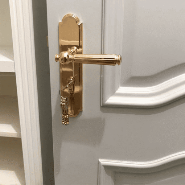 Khóa cửa phòng đồng vàng Italia OVLI 007 cao cấp chống trộm an toàn cho cửa gỗ