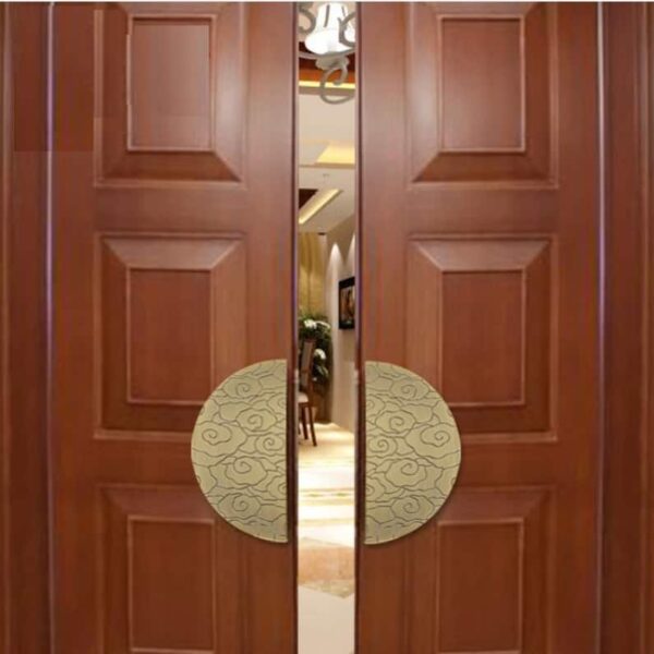 Tay nắm cửa tròn lớn bán nguyệt cho cửa chính biệt thự khách sạn 100012 – phong cách cổ điển sang trọng