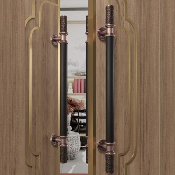 Tay nắm cửa kính bằng Inox và đồng thau D-566 – chất liệu inox 304 không gỉ, tương thích cửa kính cường lực, phụ kiện cửa hiện đại cao cấp