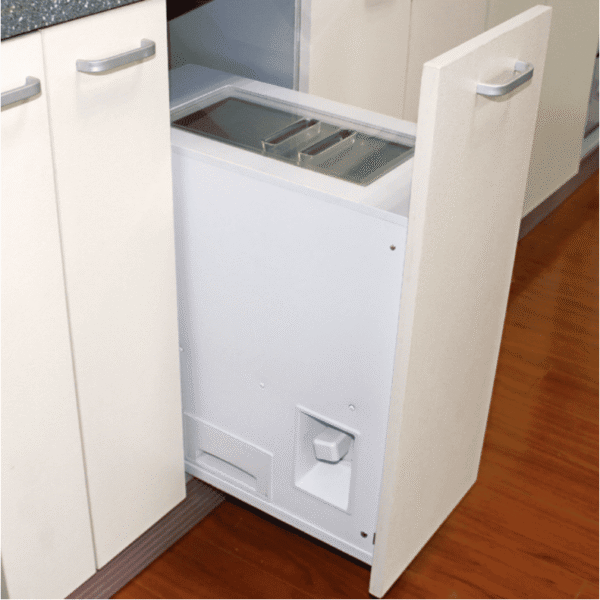 Thùng gạo âm tủ bếp 25kg cánh kéo tiện ích tủ bếp với thiết kế hiện đại, thẩm mỹ
