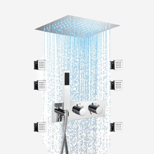 Sen tắm nóng lạnh Inox âm trần KAFF KF – sự kết hợp giữa tiện ích và thẩm mỹ