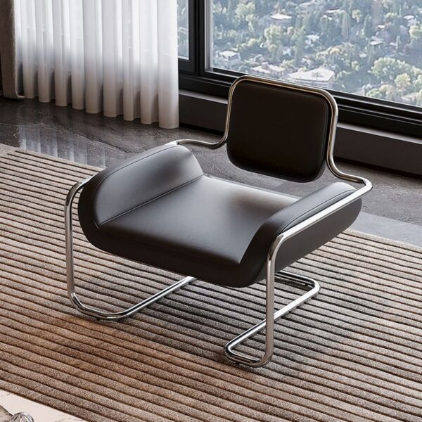 Sofa Đơn Da Cao Cấp Nappa Khung Inox Thiết Kế Thời Thượng Kiểu Ý
