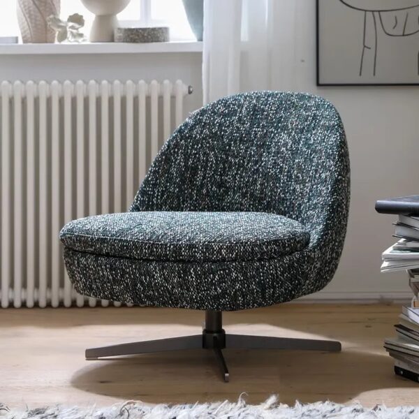 Sofa Đơn Chân Xoay Bọc Vải Phong Cách Italia