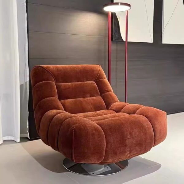 Sofa Lười Chân Xoay Linh Hoạt Vải Chenille Kiểu Dáng Bắc Âu