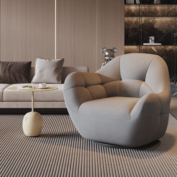Sofa Lười Chân Xoay Linh Hoạt Vải Lanh Kiểu Italian Sang Trọng