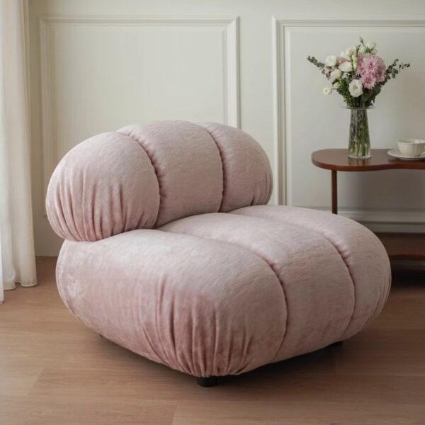 Sofa Lười Thư Giãn Vải Nhung Decor Hình Bông Hoa