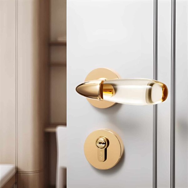 Khóa cửa phòng pha lê sang trọng cao cấp chống trộm an toàn cho cửa gỗ kiểu Âu