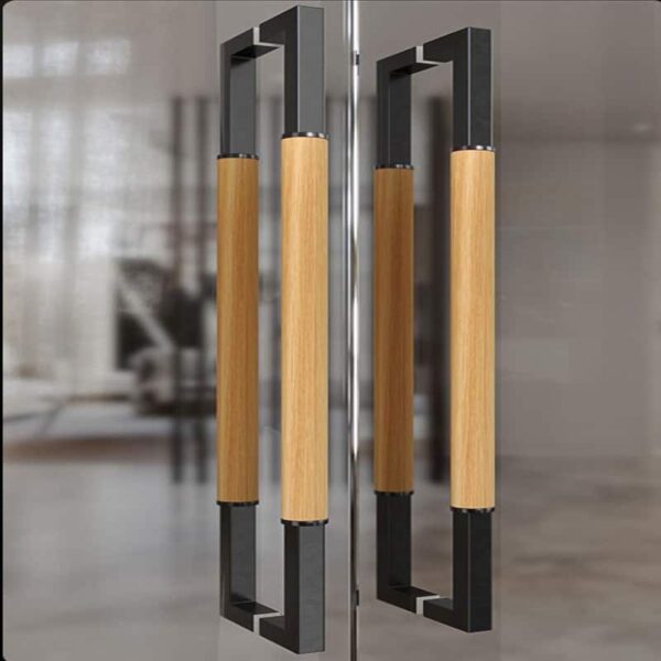 Tay nắm cửa bằng gỗ inox và đá cẩm thạch – chất liệu inox 304 không gỉ, phụ kiện cửa hiện đại cao cấp