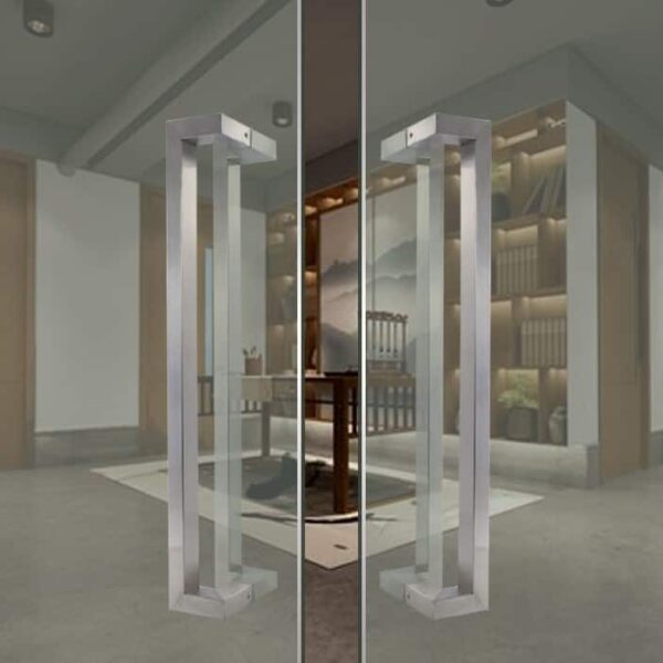 Tay nắm inox hiện đại cho cửa kính cửa gỗ – chất liệu inox 304 không gỉ, lý tưởng cho cửa gỗ tự nhiên, tương thích cửa kính cường lực, phụ kiện cửa hiện đại cao cấp