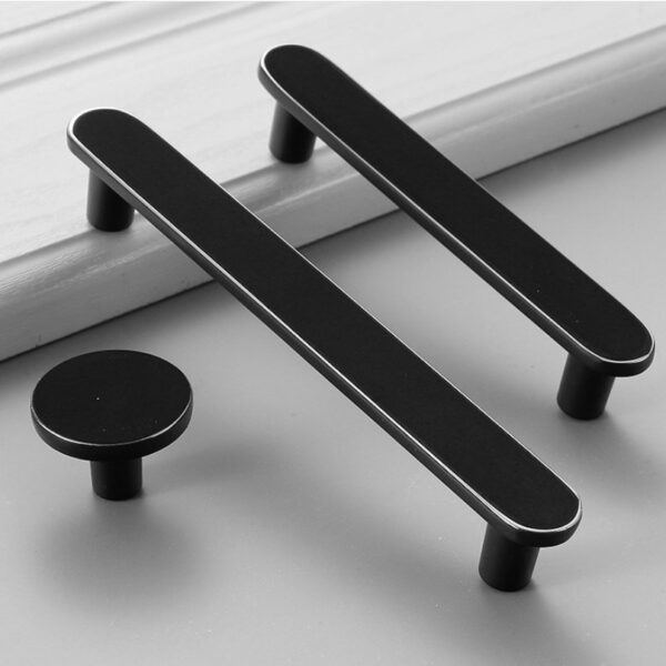 Tay nắm tủ hiện đại màu đen chrome RHF, nội thất cao cấp