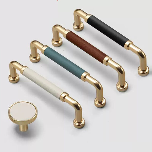 Tay nắm tủ hợp kim bọc da sang trọng, nội thất cao cấp