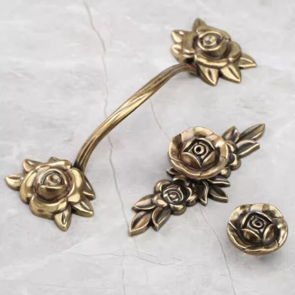 Tay nắm tủ hợp kim hoa hồng châu Âu Vintage, nội thất cao cấp