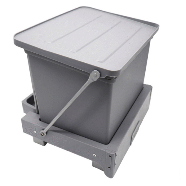 Thùng rác nhấn mở cửa ray giảm chấn 1 ngăn tiện ích tủ bếp với thiết kế hiện đại, thẩm mỹ
