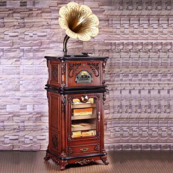 Tủ đựng cigar kết hợp máy nghe nhạc cổ điển – giải pháp tiện ích cho gia đình