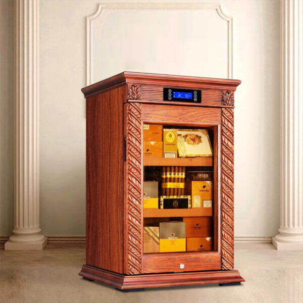 Tủ giữ ẩm cigar 600 điếu gỗ sồi nguyên khối – tối ưu không gian sống hiện đại