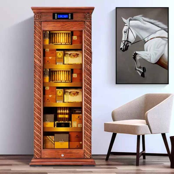 Tủ giữ ẩm cigar bằng gỗ tuyến tùng – thiết kế nhỏ gọn, tiện dụng